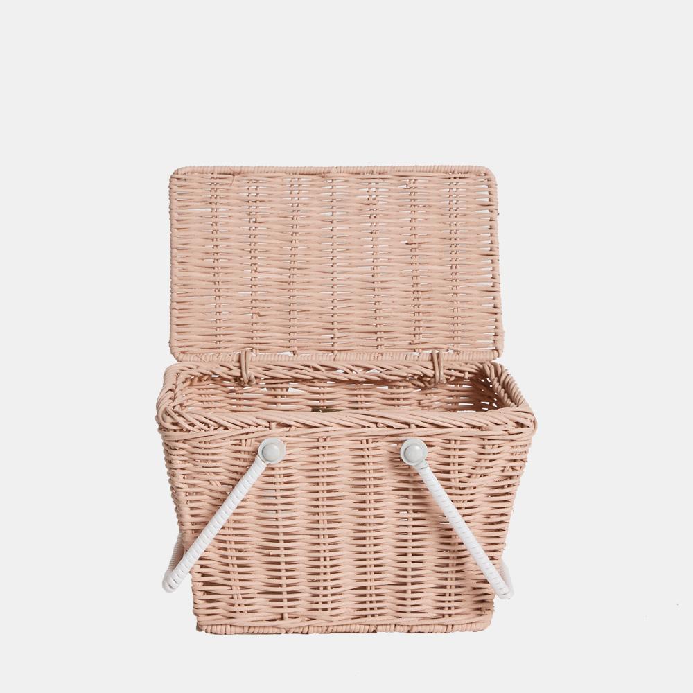 Olli Ella Piki Rattan Basket - Rose