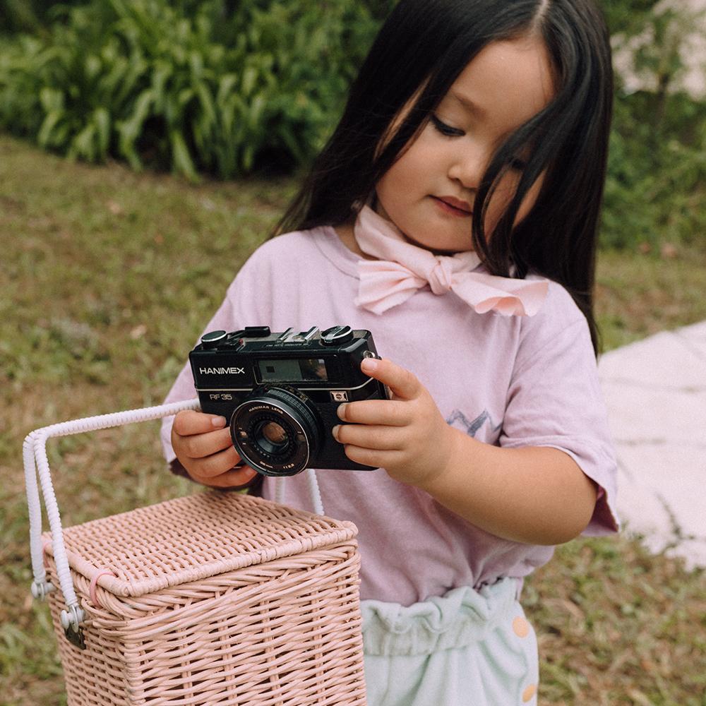 Olli Ella Piki Rattan Basket - Rose