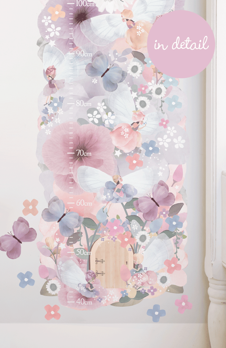 Fairy Garden Growth Height Chart Wall Stickers