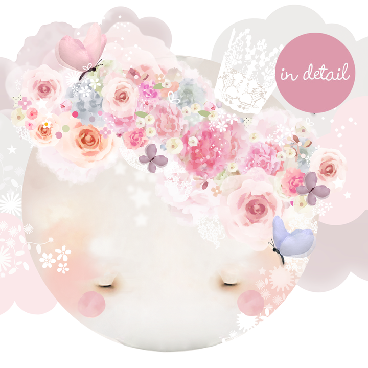 Sleepy Moon Wall Stickers Pink