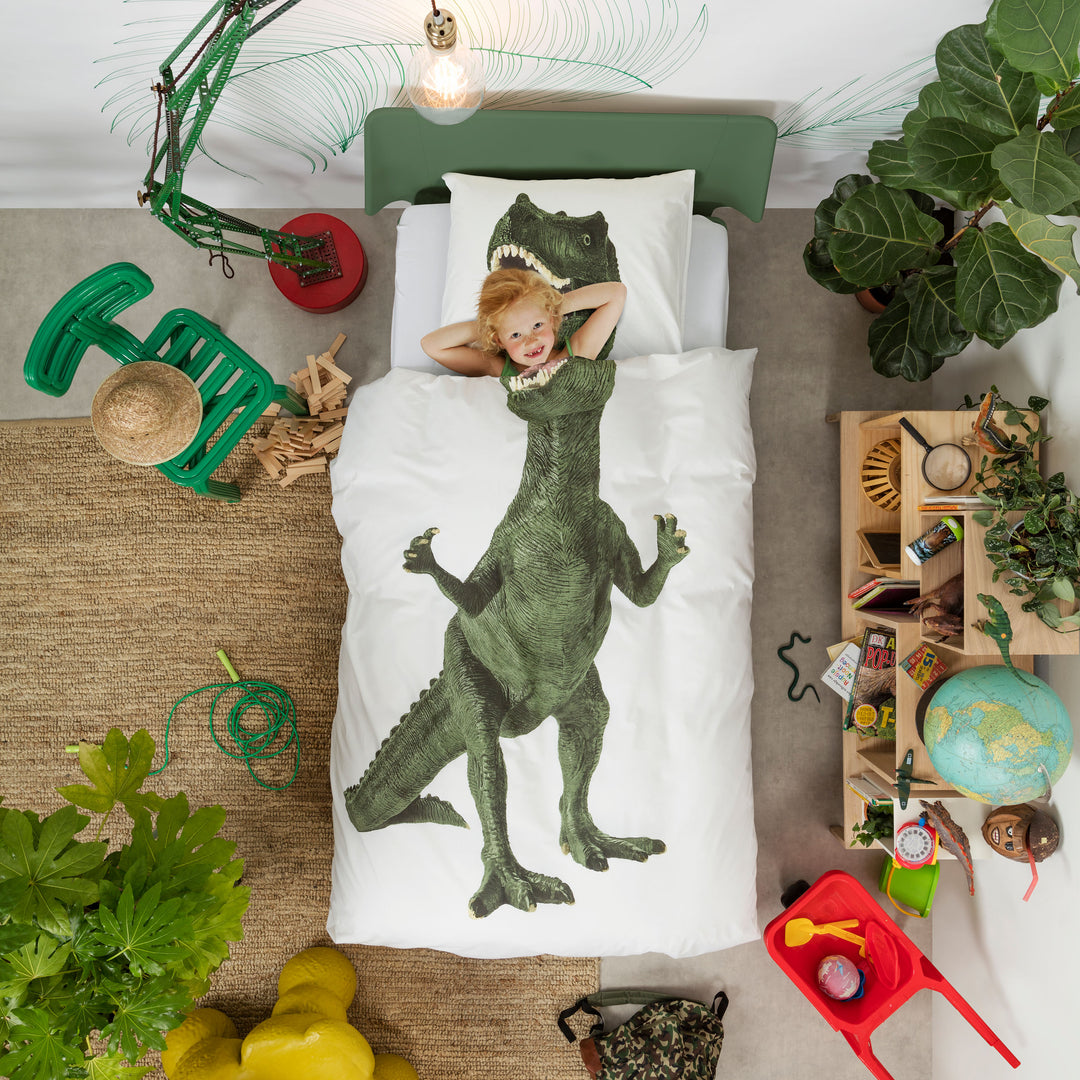 Snurk Green Dino Organic Bedding Set