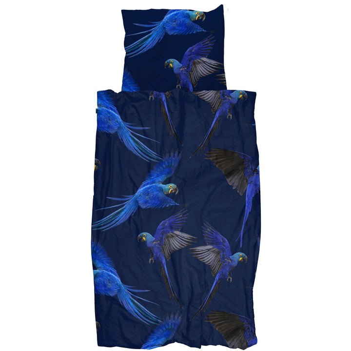 Snurk Blue Parrot Organic Bedding Set