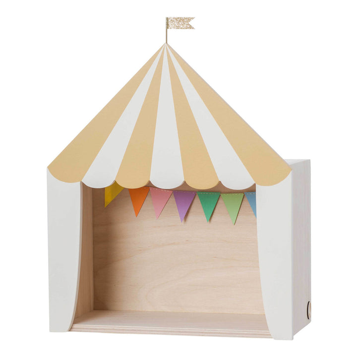 Up Warsaw Circus Wooden Shelf - Mustard/White