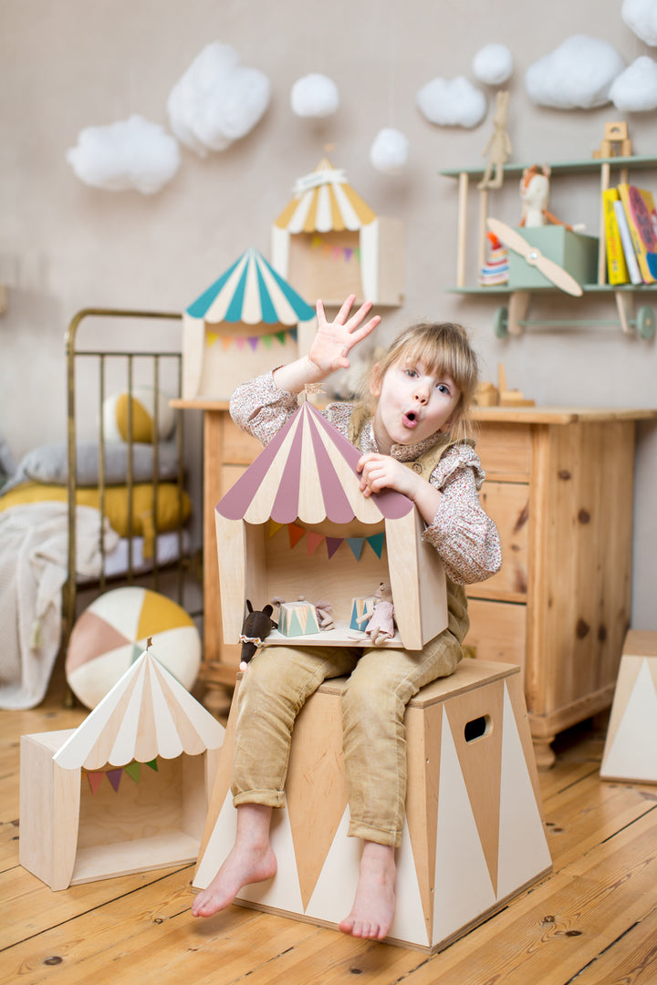 Up Warsaw Circus Wooden Shelf - Dusty Pink