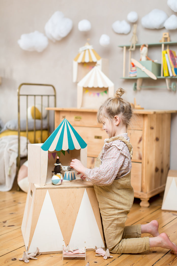 Up Warsaw Circus Wooden Shelf - Ocean Green