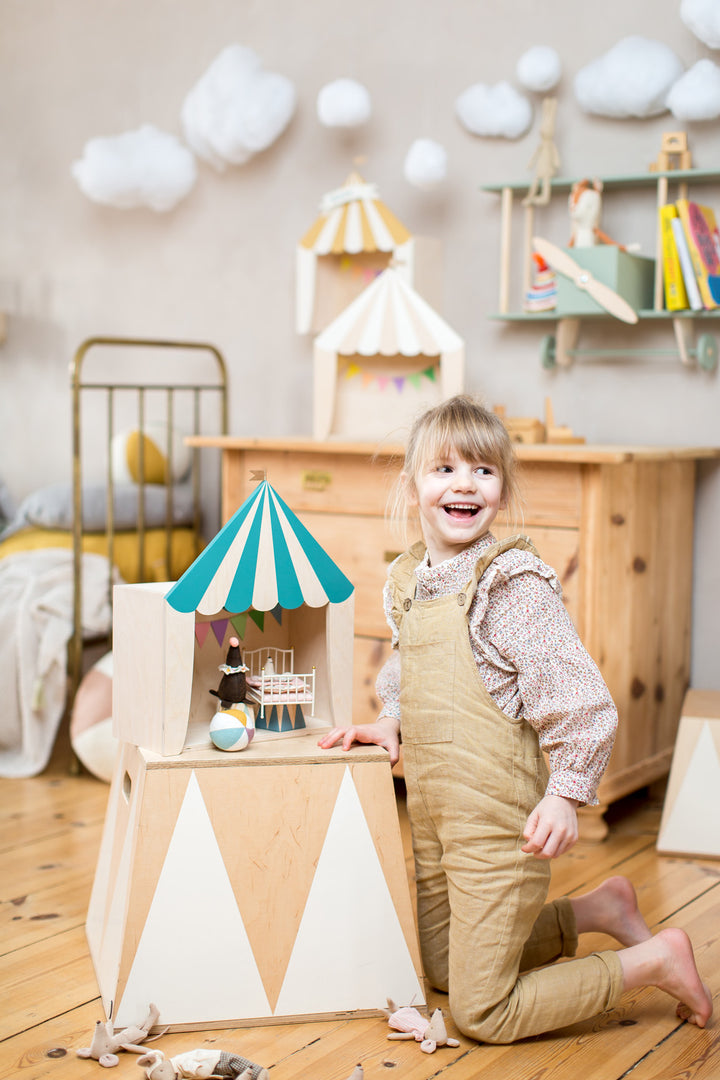 Up Warsaw Circus Wooden Shelf - Ocean Green