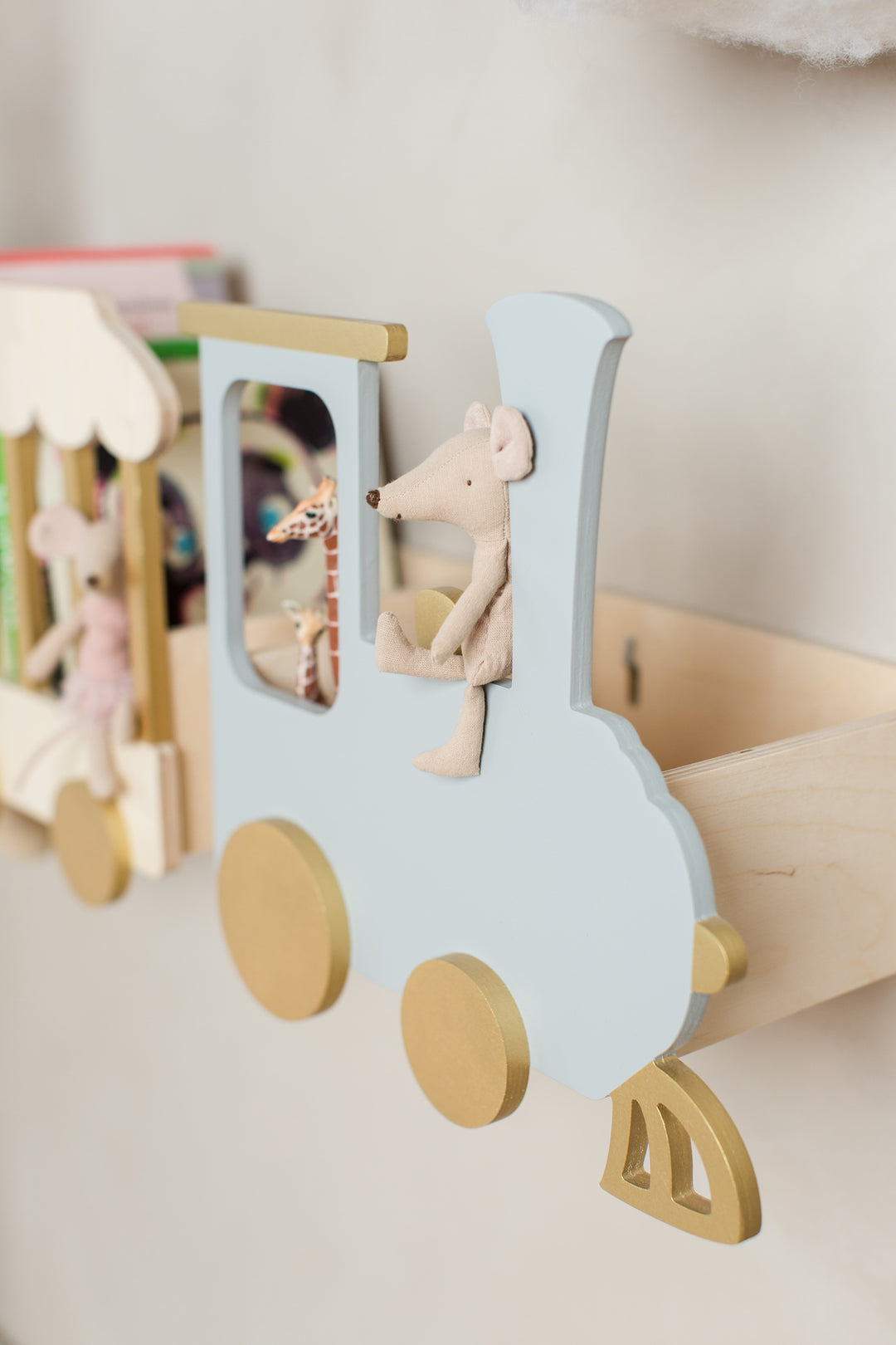 Up Warsaw The Fantasy Express Train Shelf - Natural | White | Grey