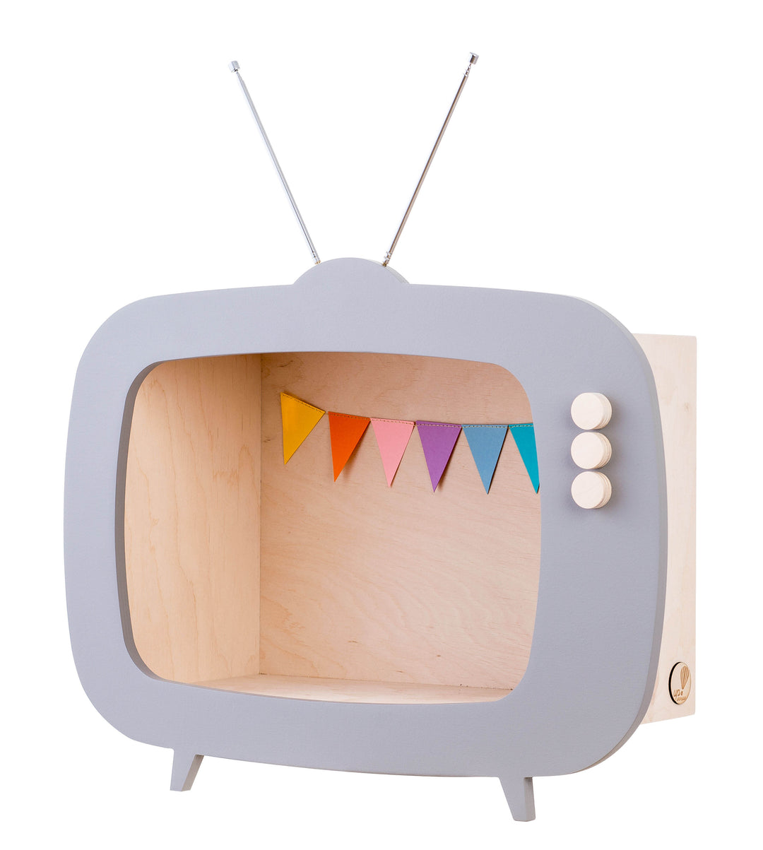 Up Warsaw Kids TV Wooden Shelf - Dusty Grey