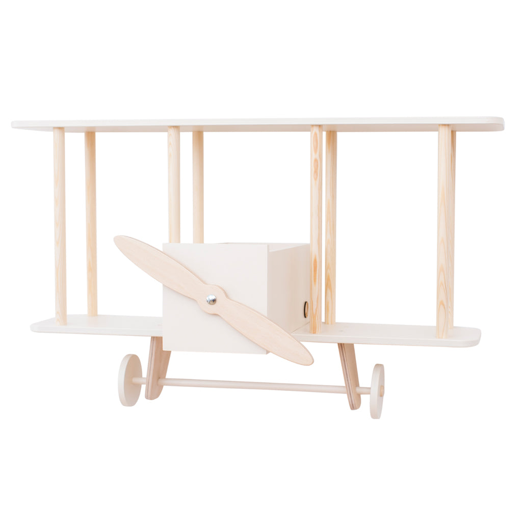 Up Warsaw Airplane Wooden Shelf - White