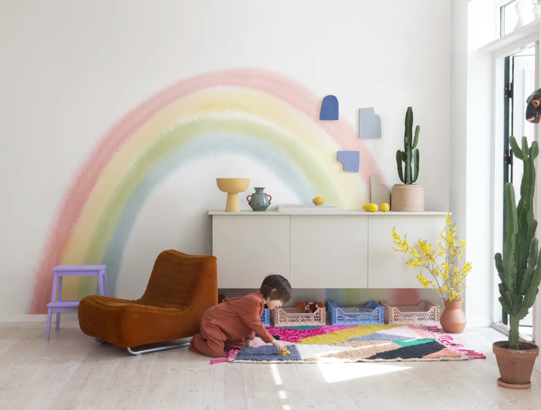 Kids Custom Wall Mural -  Rainbow