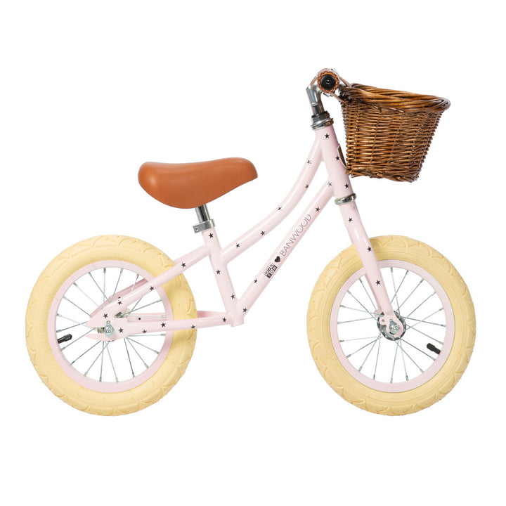 Vélo d'équilibre First Go de Banwood + Bonton - Rose | Étoiles